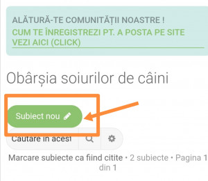 Butonul pt a deschide un Subiect nou de discuție (Topic)