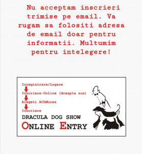 Pt a efectua înscrierea la expoziții este necesară Înregistrarea pe site-ul asociației organizatoare