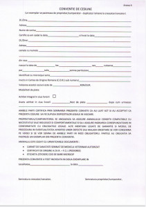 Conventia de cesiune se completează în dublu exemplar. Înțelegerile dintre vânzător și cumpărător, donator și adoptator se pot trece inclusiv pe verso-ul Convenției