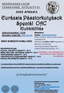 Afiș Clubul Ciobăneștilor Eurasiatici - <br />Special CAC